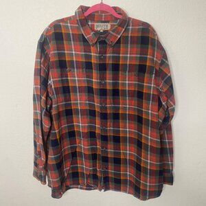 Duluth Trading Co. Mens Relaxed Fit Flannel Shirt 2XL Plaid Long Sleeve Cotton C